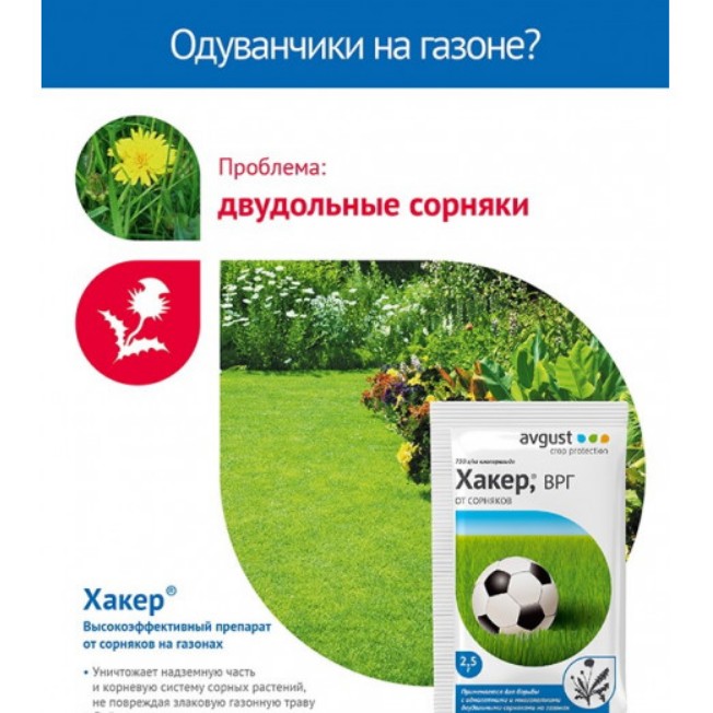 Гербицид Хакер (от сорняков на газоне) Новинка! фото